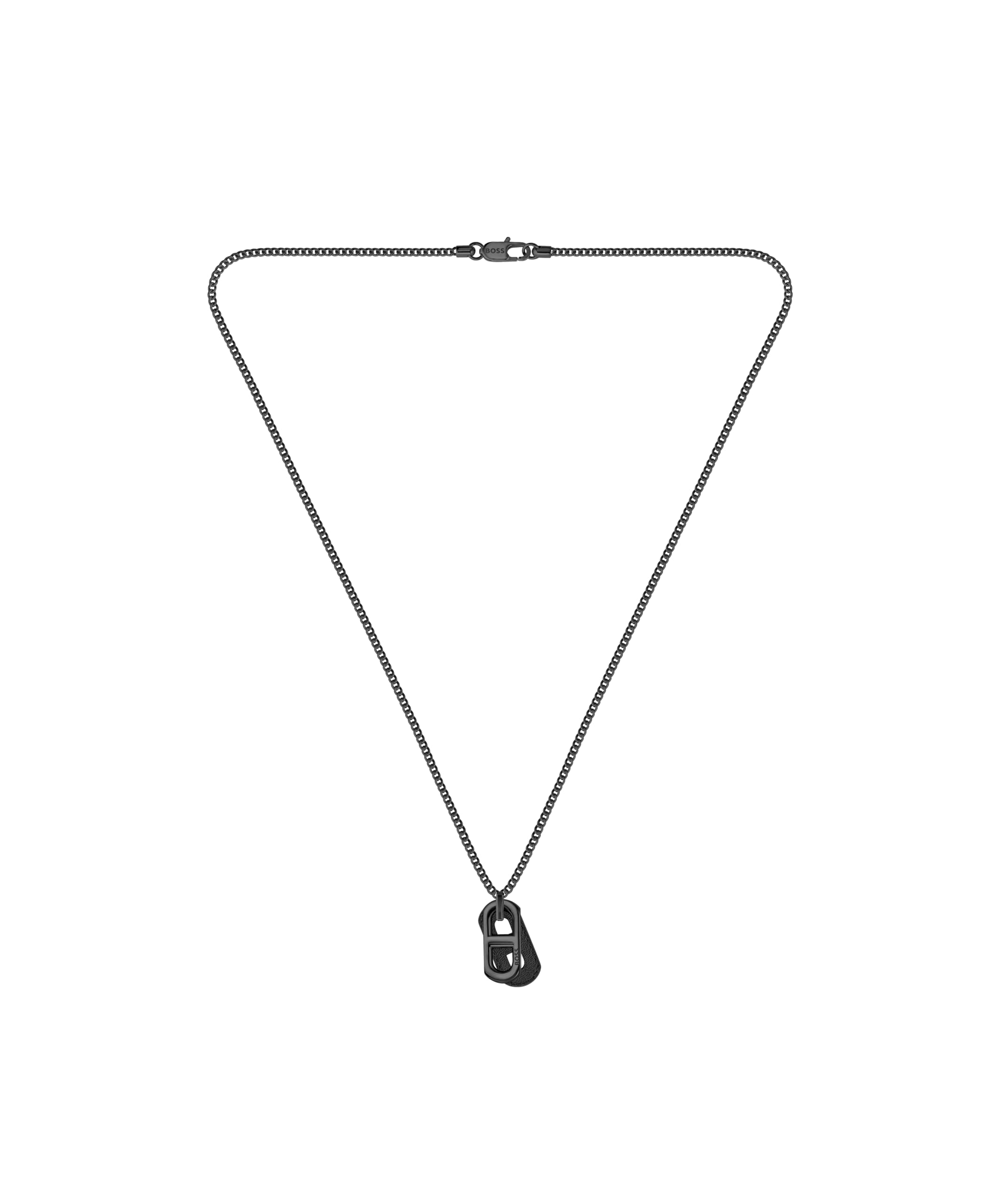 BOSS Jewelry Men's KODE Collection Pendant Necklace in Black Stainless Steel - 1580782