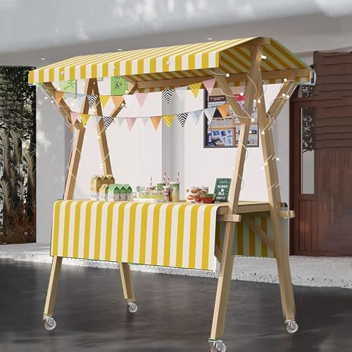 Chariot à bonbons mobile de 190 cm avec roues et étagère de rangement