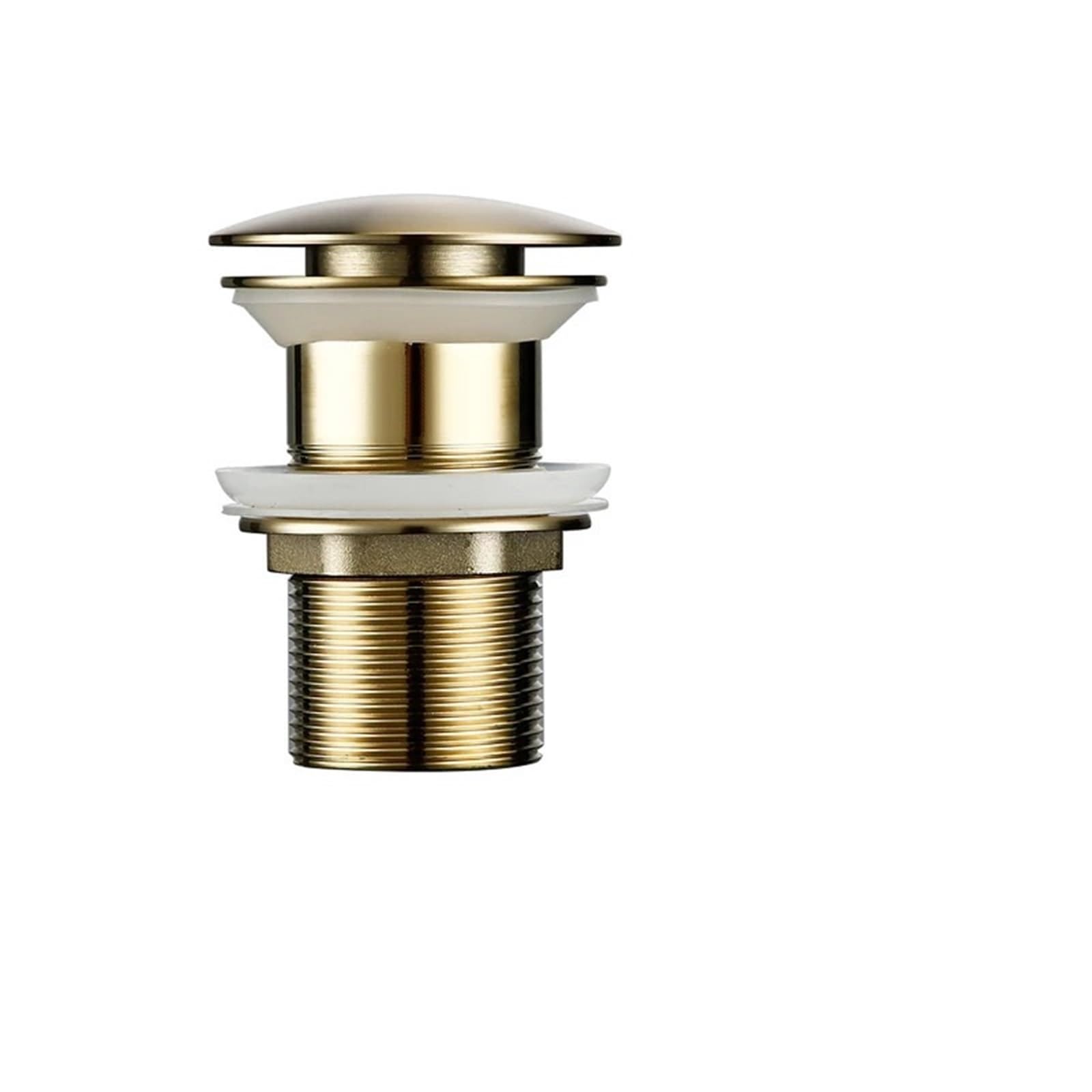 Rtbvghjik Brushed Gold-2 Bathroom Bath Pop Up Drain Stopper Rose Gold Polished Anti-Corrosion With Overflow Hole Basin Sewer For Bathroom Sinks(Brushed Gold-2)
