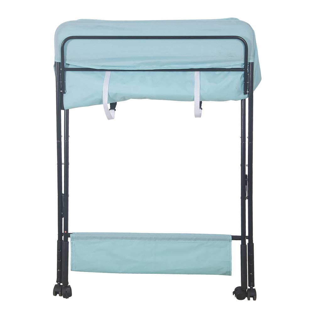 SHISHI Fasciatoio Portatile Pieghevole, Fasciatoio a Piedi per Neonati, Fasciatoio da Viaggio, Materassino Fasciatoio Impermeabile e Lavabile, Protegge la Vita (80×66×(92-98) cm, Blu-nero A)