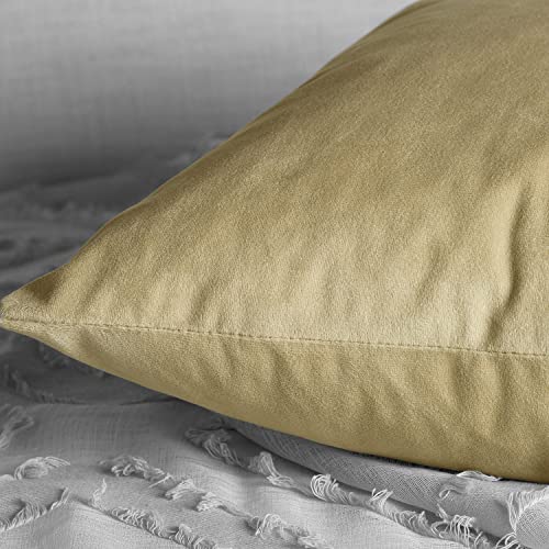Image of HPD Half Price Drapes Cushion Cover 18 x 18 Heritage Plush Velvet - VPYC-190156-CC18PR - Pair, Western Tan