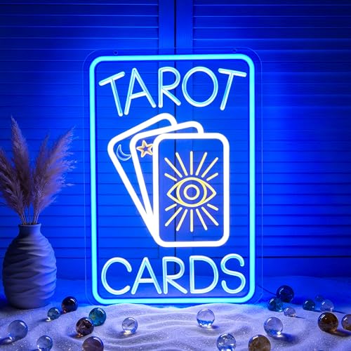 Image of Blue Neon Sign Led Neon Lights Signs for Wall Decor USB Powered Led Signs for Room Decoration-Tarot Cards