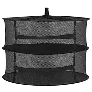 Athemeet Kruiden bewaren kruidendroger kruid drogen net hangen drogen mesh rek opvouwbaar met ritssluiting voor levensmiddelen kruiden fruit thee rokers 2 lagen zwart