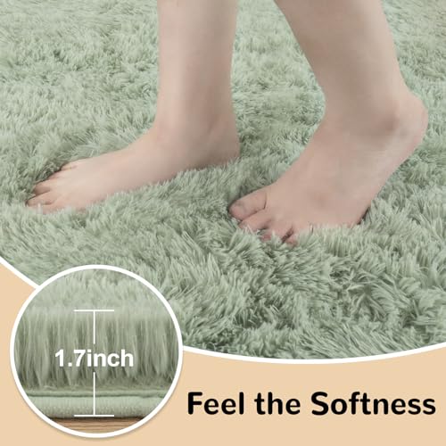 8x10 Area Rugs for Living Room, Green Large Fluffy Rugs for Bedroom, Soft Carpet Shag Kids Room Rug, Non-Slip Fuzzy Rugs Indoor (8ft x 10ft, Green)