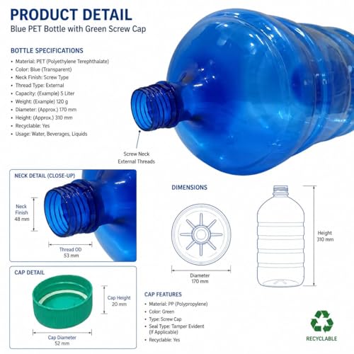 Image of Water Cane Plastic Blue 20L Water Bottle Removable Dispenser Water Cooling Machine Bottle Reusable Large Capacity Bottle and Removeable Cap