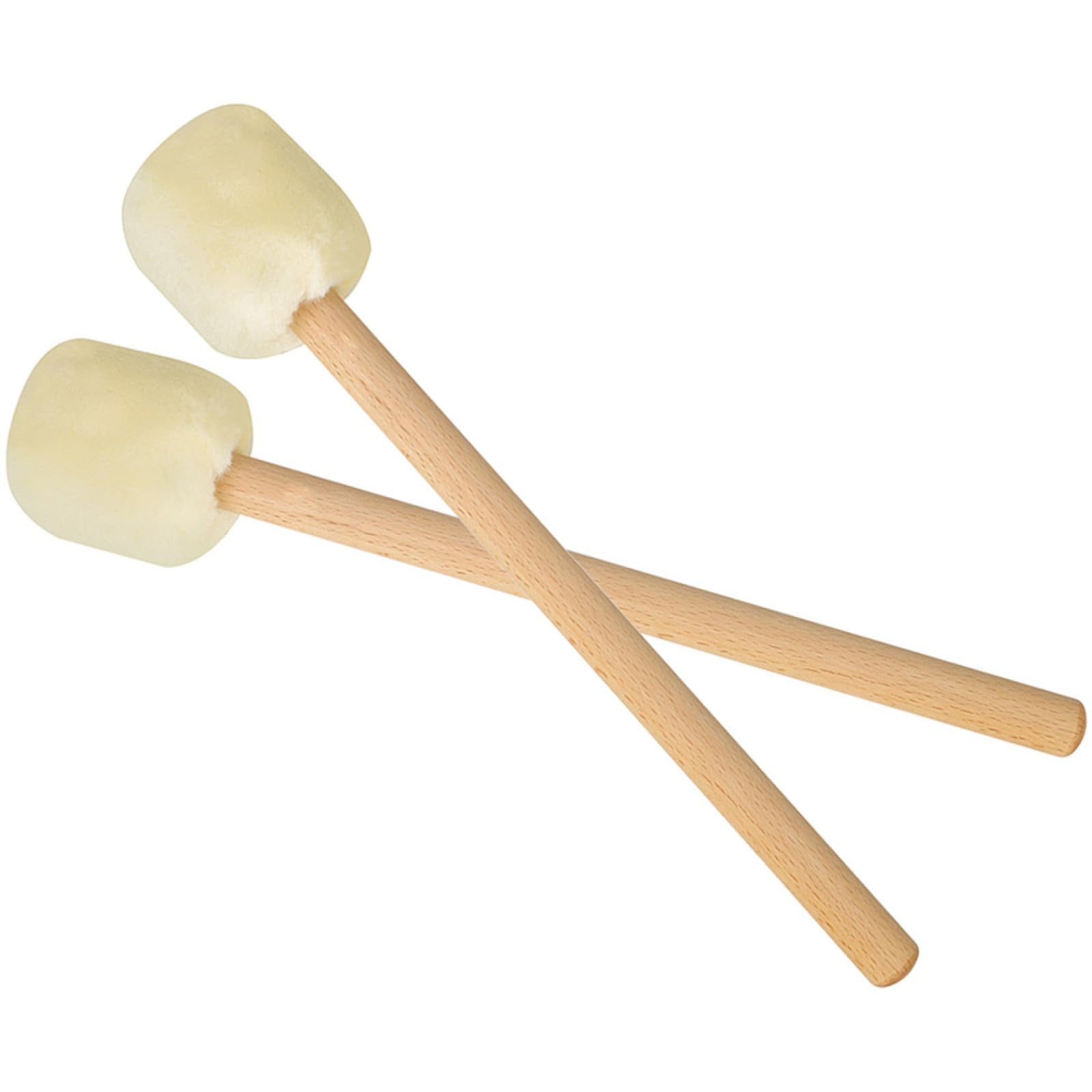 VICASKY 2piezas Baquetas de Bombo para Batería Baquetas de Fieltro de Color Claro Musicales para Principiantes y Actuaciones Escenario Suministros para Batería
