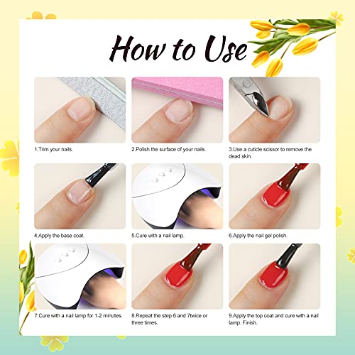 Saint-Acior 36W UV-LED Nagellampe Starterset 10x Gel Lacken für UV Nageldesign Gelnägel Nagelset uv Gel Lacken Set – Bild 7