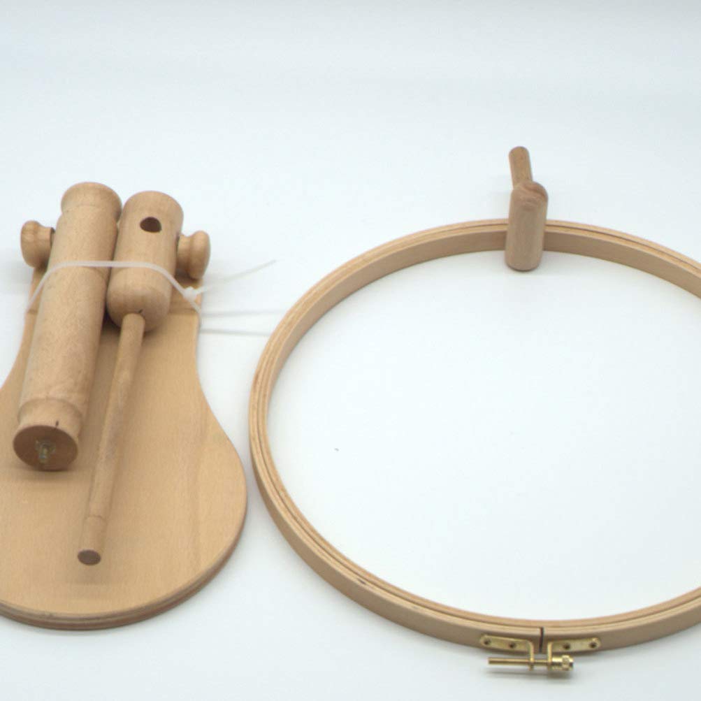 Exceart Kit De Bordado Kit Bordado 1 de Bastidor de Bordado Redondo Marco de Punto de Cruz de Madera Ajustable (Aro de de Bordado de 24 Cm de Diámetro) Mensulas De Madera Embroidery Kit