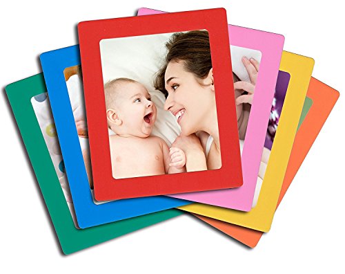 Lubber 6-pack Magnetic Picture Frames for Refrigerator 5x7 inch colorful photo note holder