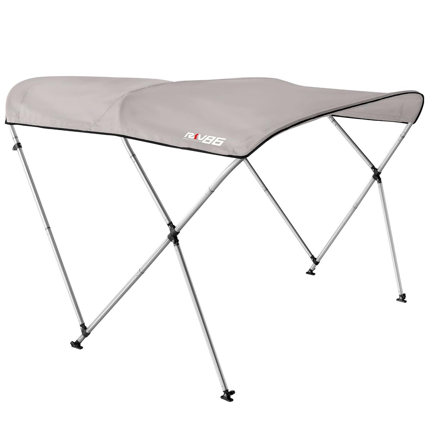 Bimini Top for Boat Boat Awning 600D Polyester Oxford Fabric Boat Canopy for Boats from 54 inches to 60 inches in Width(Silver Gray, 3 Bow)