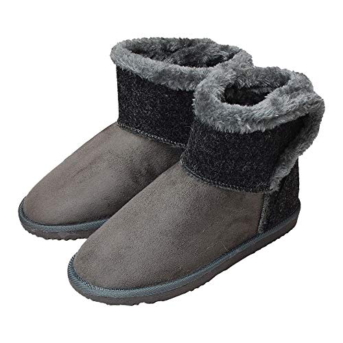 [ハリスツイード] ムートンブーツ レディース 32560 チェック グレー M(23.0cm～23.5cm)