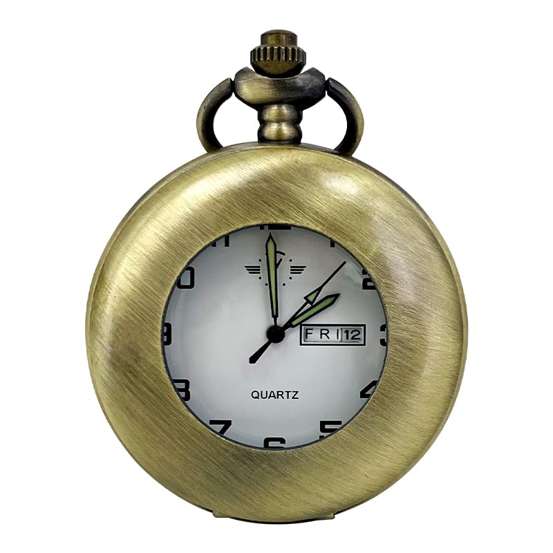 BOSHIYA Men's Hollow Quartz Pocket Watch Classic Arabic Digital Luminous dial &amp; Date Pocket Watch with Chain Christmas Graduation Birthday Gift