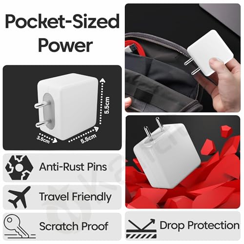 Image of KALIAT 65W Fast Charger with 10A Red USB Type-C Cable | Compatible with One Plus 12 /12R /11 /11R /Nord CE 5G | SuperVOOC VOOC PD Mobile Charging Adaptor | Type C Wall Charger