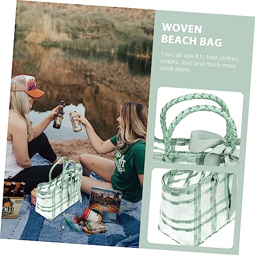 Woven Beach Bag for Women Transparent Storage Tote Portable Summer Handbag with Comfortable Handle for Outdoor Activities and Leisure Travel2