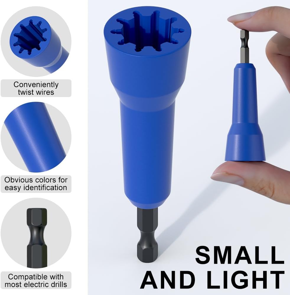 Fivepears drill bit wire stripper Set,electric wire stripper and twisting tool,Iterative version electrician tools，aluminum wire stripping connector,adjustable type include 2.5 4.0 6.0 Square.