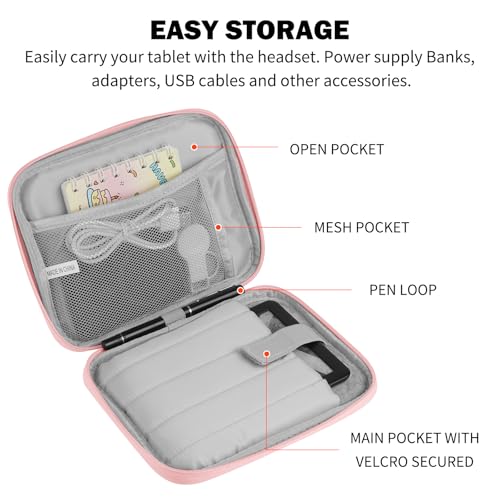 Image of HoYiXi Universal Sleeve for 7-8 inch Tablet Fire HD 8 /Fire HD 8 Plus Compatible iPad mini (6th Gen) 8.3 inch 2021, iPad mini 5 /4 /3 /2 /1, Tab A8, 7 inch-8 inch inch Android Tablet Sleeve Case-Pink