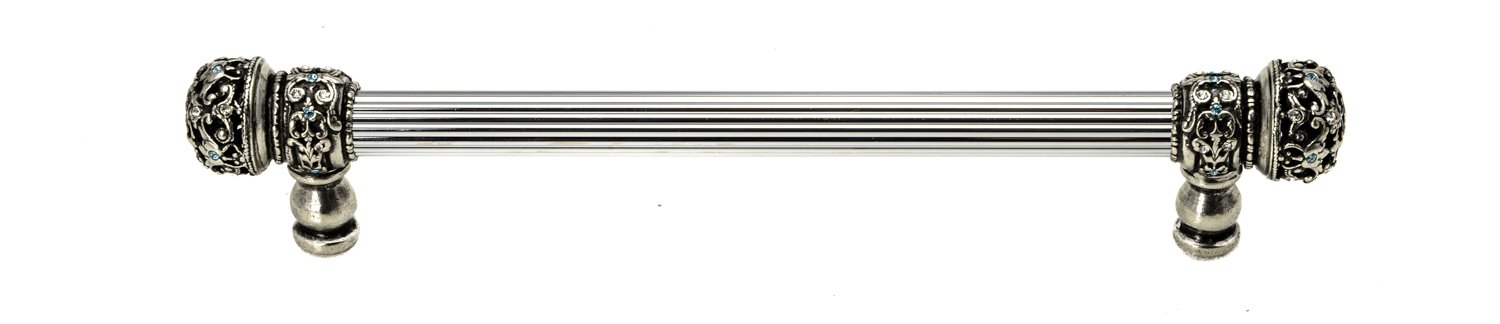 Carpe Diem Hardware Carpe Diem 5700-9CAQ Juliane Grace Chalice Large 6" o.c. {Approximately} Long reeded Pull {Small Finial} with Swarovski Elements Chalice