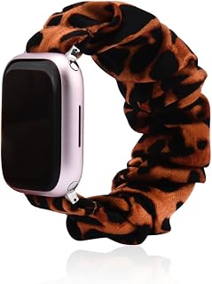 Leopard Print Scrunchie Watch Bands for Women Girls Smart Watch Strap Leopard Print Smart Watch Straps for Women Girls Scrunchie Bands for Watch Accessories for Wrist