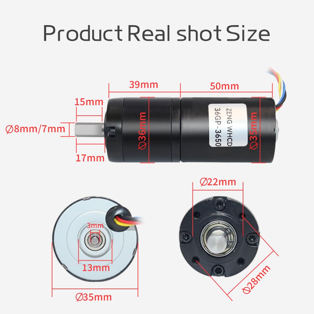 Brushless DC Reduction electronic starter 36GP-3650 Forward And Reverse Gear High Torque Fixed Bracket 160RPM_24V