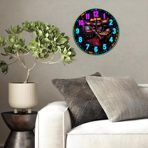 10 Retro Arcade Wooden Neon Clock
