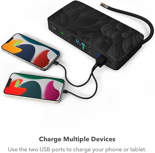 Miniatura 2 de HALO Bolt Air +, arrancador portátil para vehículo con compresor de aire, banco de energía con pantalla digital que carga múltiples dispositivos,