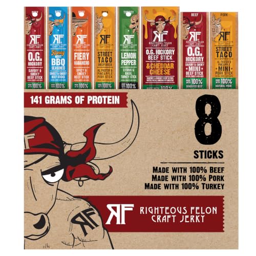 Righteous Felon Meat &amp; Cheese Sticks - One of Everything - Snack Sampler