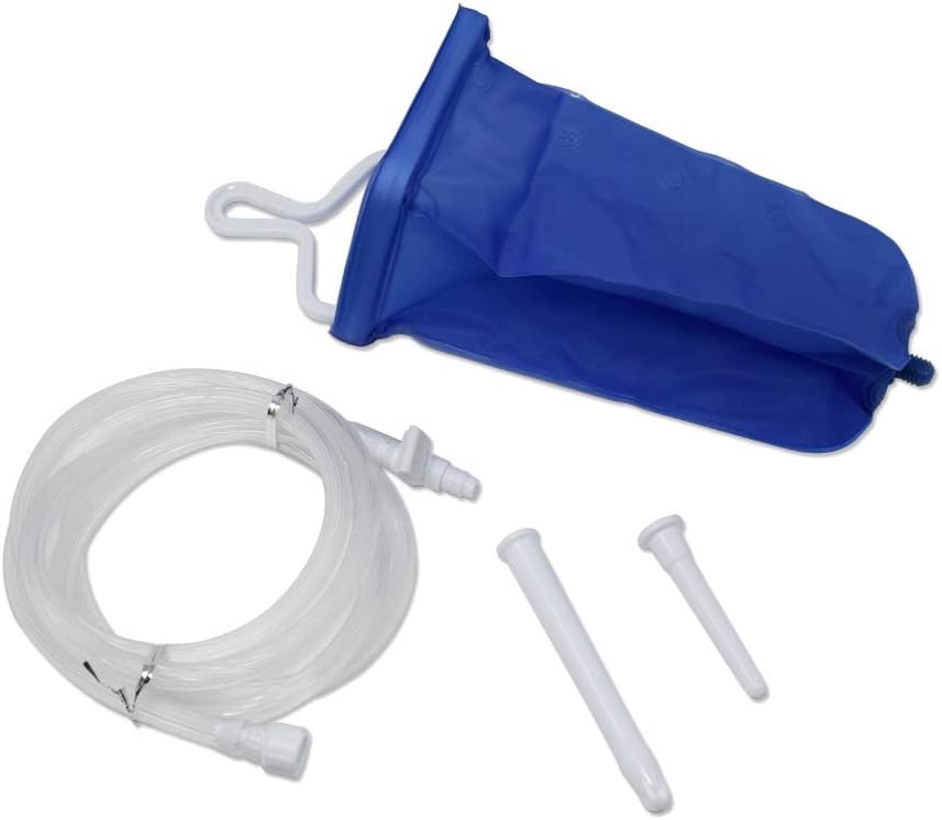 (TM) Medical Grade PVC Collapsible Enema Kit for Home and Travel with User Manual Guide & Fee Storage Carry Bag by Healthnode