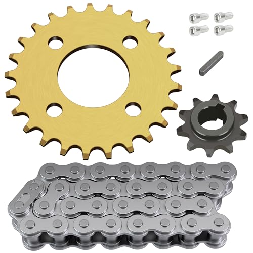 CILOYU 420 Chain 25 Tooth Sprocket + 420 Chain 32 Links Replacement for Coleman KT196 CK196 Go Kart Predator 212cc 6.5hp Engine Powersports Parts Jackshaft 10T Sprocket 5/8