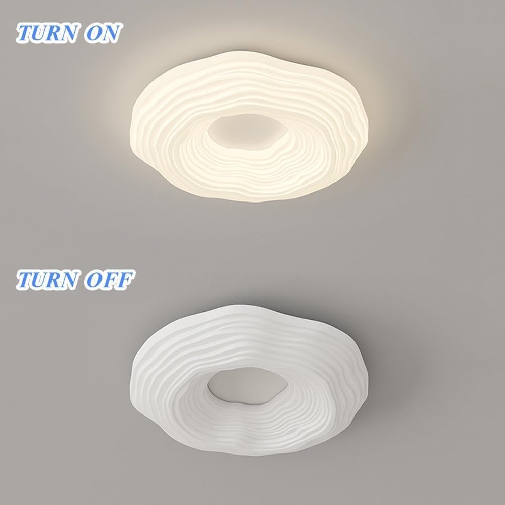 LED Flush Mount Ceiling Light,3-color Dimming Modern Round Close to Ceiling Lighting Fixtures, Minimalist White Ceiling Lamp for Bedroom, Kitchen, Laundry Room, Hallway(41cm)