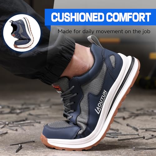 Image of LAoutun Steel Toe Shoes for Men Women Safety Work Shoes Indestructible Steel Toe Sneakers Lightweight Work Shoes Toe Shoes