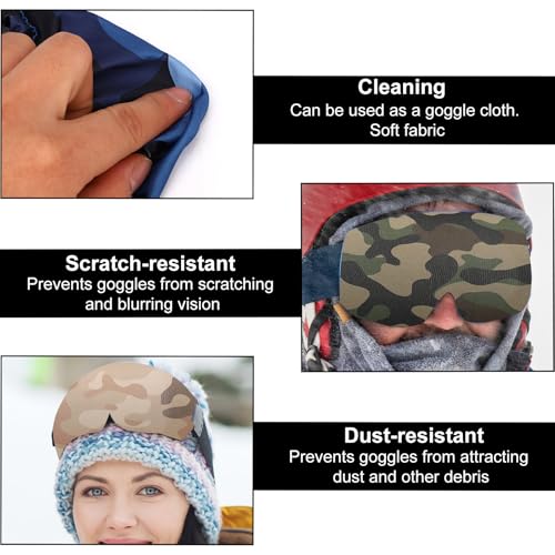 Sinbana 4pcs Ski Snowboard Goggle Cover Sleeves, 4 Camouflage Patterns Polyester Ski Goggle Lens Cover Protectors for Adults Kids Travel Storage Accessories Scratch-Resistant & Dust-Resistant - Image 4