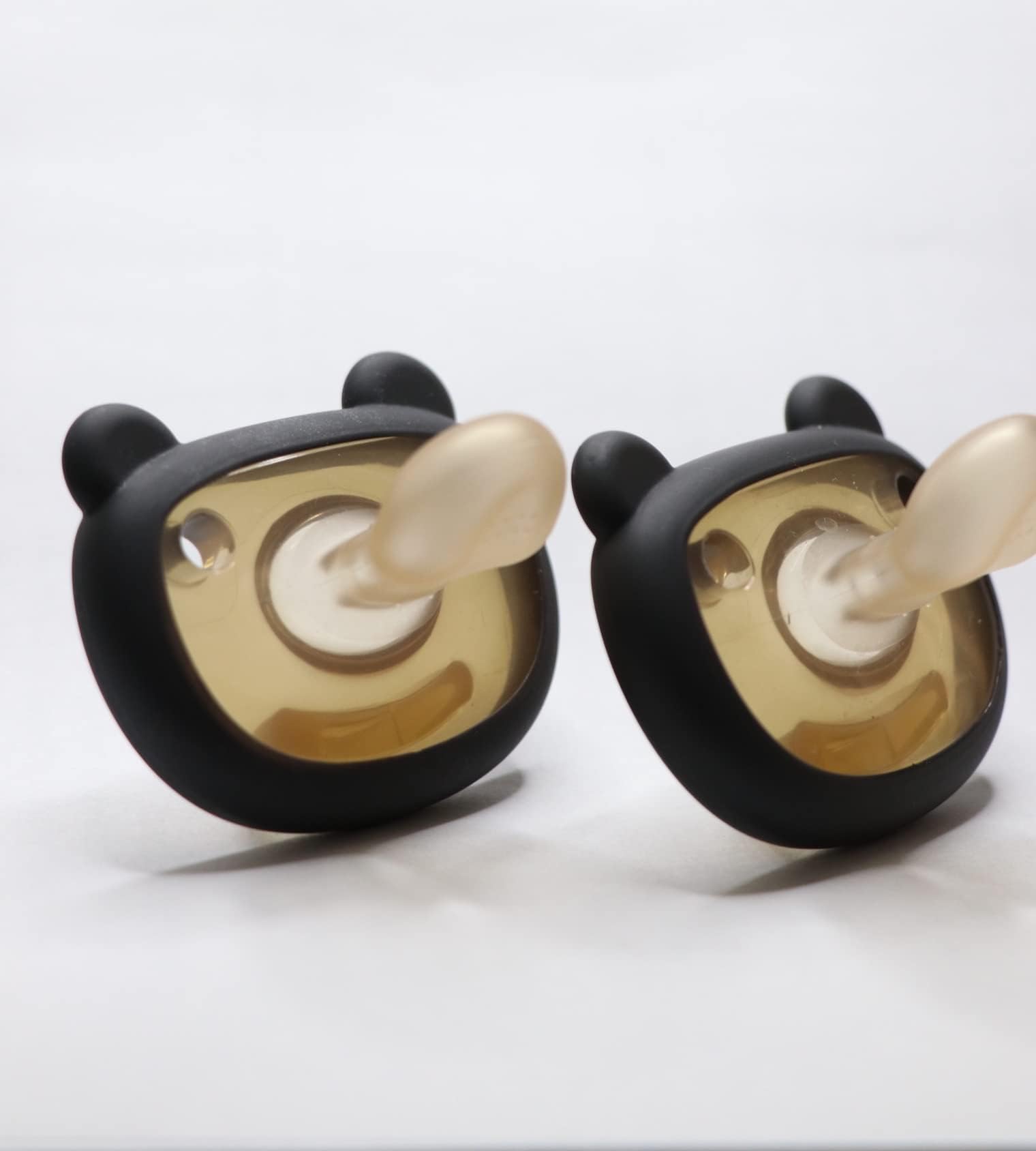 HE OR SHE Night and Night Pacifier - BPA Free, hygienic Food Grade Silicone- Orthodontic Gentle on Gums and Teeth, Babies 0+ Months, 2 pk (Black)