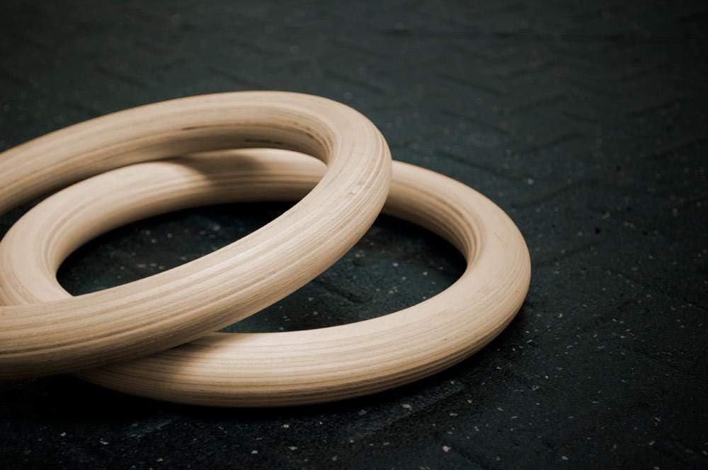 Wood Gymnastics Rings 32mm Olympic Rings 1.25 Inch with Adjustable Buckle 15ft L/1.5" W Straps Training Rings for Home Gym Full Body Workout : Sports & Outdoors