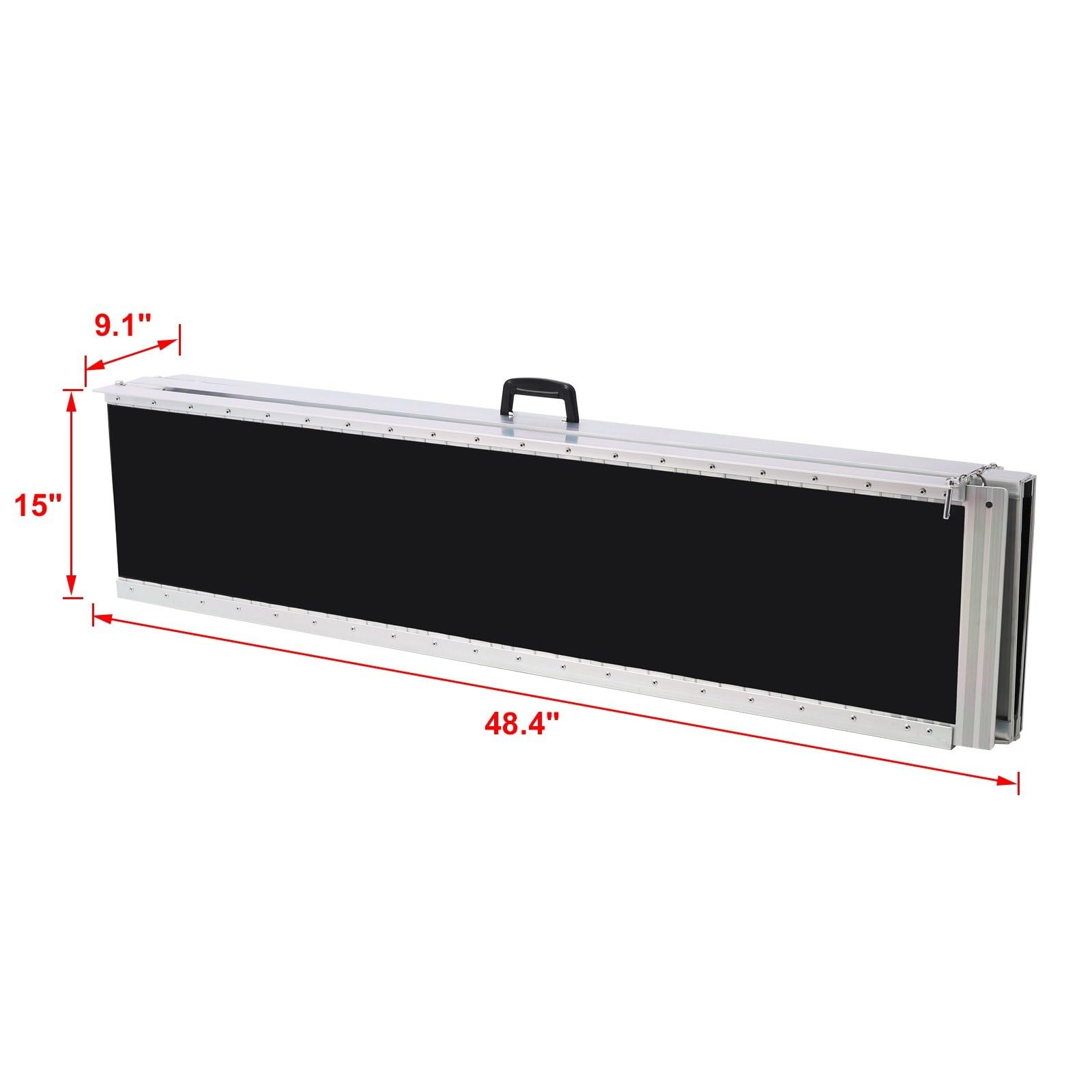 FRITHJILL 8FT Portable Wheelchair Ramp, Folding Adjustable Aluminum Threshold Ramps for Home Steps Stairs Doorways Scooter, 600LB Capacity, Silver