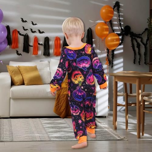 Family Halloween Pajamas Set, Halloween Spooky Season Print Long Sleeve Tops Pjs Sets 2 Pieces Loungewear Sleepwear Adult3