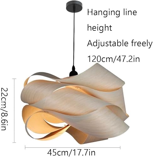 Wooden Lamp body Pendant Light LED source Bedroom Single Heads Dining Room Decorative Hanging [4]