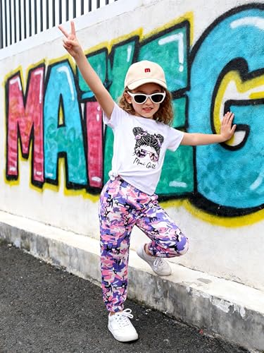 Image of Ayzozuy Kids Toddler Girl Clothes Letter Print Graphic Top + Leopard Print Flare Leg Pants 2PC Summer Clothing Set
