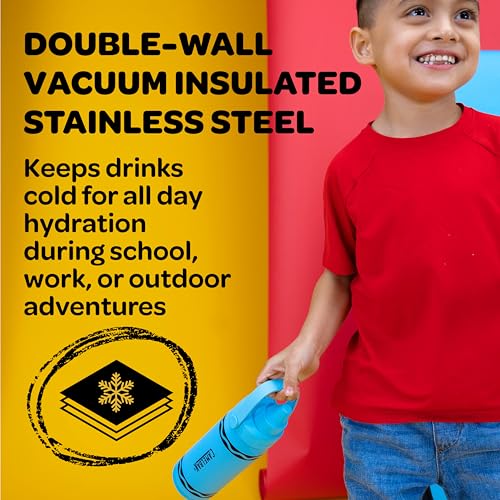 Image of CamelBak Crayola Chug Insulated Stainless Steel Water Bottle, Cold Retention Design with Spill Resistant Chug Lid for Everyday Hydration, 16oz, Cherry Red