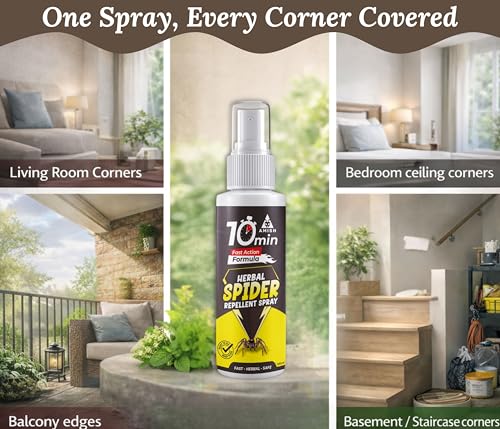 Image of Amish Herbal Spider Spray 100 ml|10 Minutes Formula |Removes Entire Spider Colony|Powerful 100% Organic No Chemical Spider Repellent Spray for Home Office & Garden Long Lasting Protection