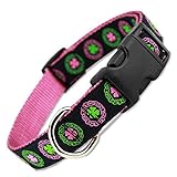 Irish Dog Collar with Celtic Knots on Pink Nylon, Large Dogs 35 - 60lbs (Collar: 1