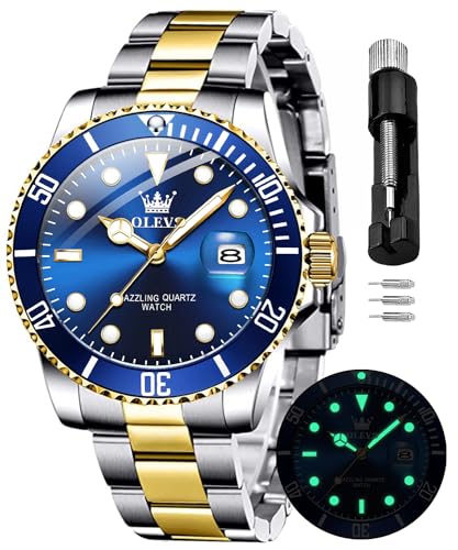 Image of OLEVS Watches for Men Quartz Fashion Business Waterproof Analog Stainless Date Week Diamond Luminous Mens Watch