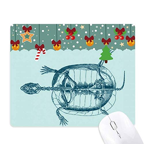 Alfombrilla de goma para ratón de tortuga Skeleton Sketch, alfombrilla antideslizante