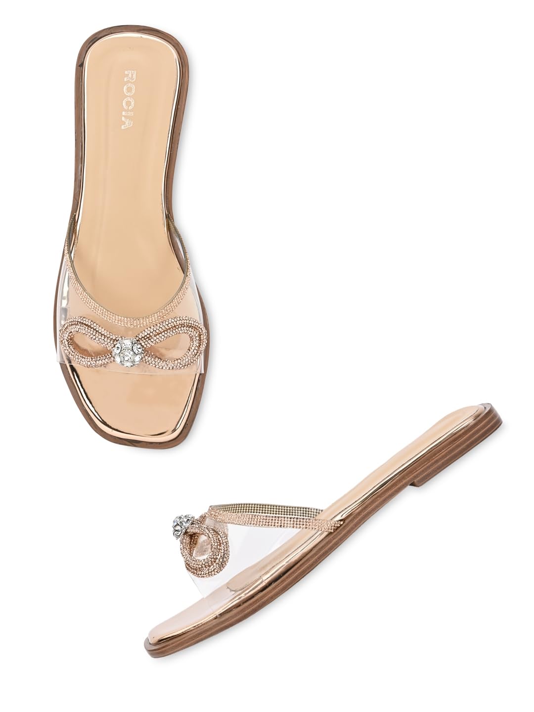 ROCIA By Regal Rose Gold Women Diamante Bow Vinyl Flats (B0CZHS83TR) Amazon Price History, Amazon Price Tracker