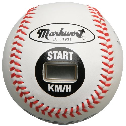 Markwort Kilómetro de Sensor de Velocidad con Cubierta Blanca de béisbol de 9 Pulgadas