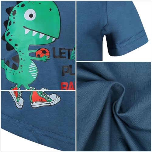 Image of DEEKEY Toddler Boys Shirts Short-Sleeve Little Kids t Shirts Boys' Tops, Tees & Shirts Graphic TEE Age for 2-7 Years 4-Pack