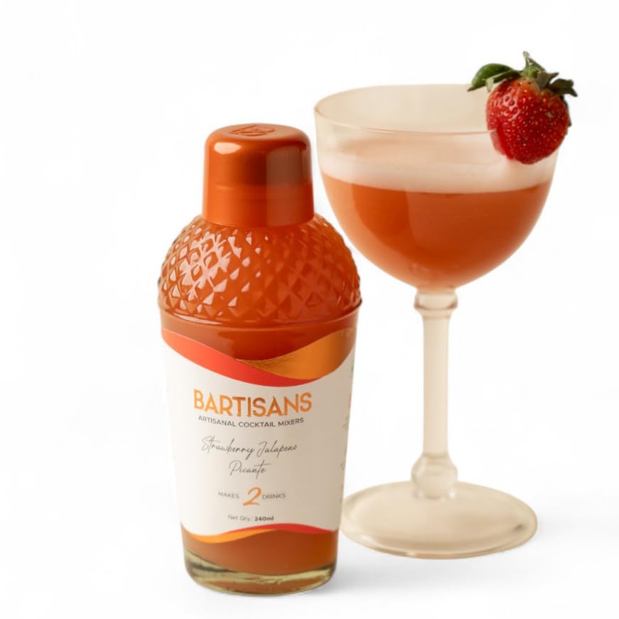 Bartisans Strawberry Jalapeno Picante Cocktail Mixer, 240 ml, Makes 2 Drinks, For Tequila Vodka Rum Gin-picture-28