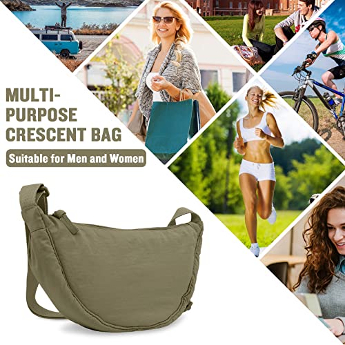 Image of Nylon Crescent Crossbody Bag for Women Men, Small Travel Sling Bag