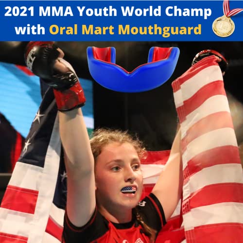 image for Oral Mart Blue/Red Youth Mouthguard for Kids - Youth Mouthguard for Ka