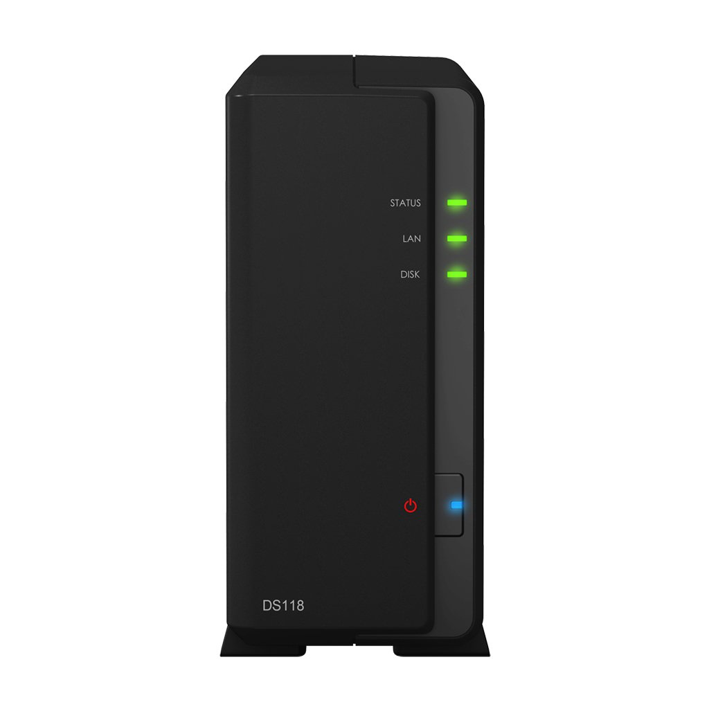 Synology DiskStation DS118 Serveur de disques durs Seagate Ironwolf, intégré et prêt à l'emploi (1x12TB Seagate Ironwolf) Noir
