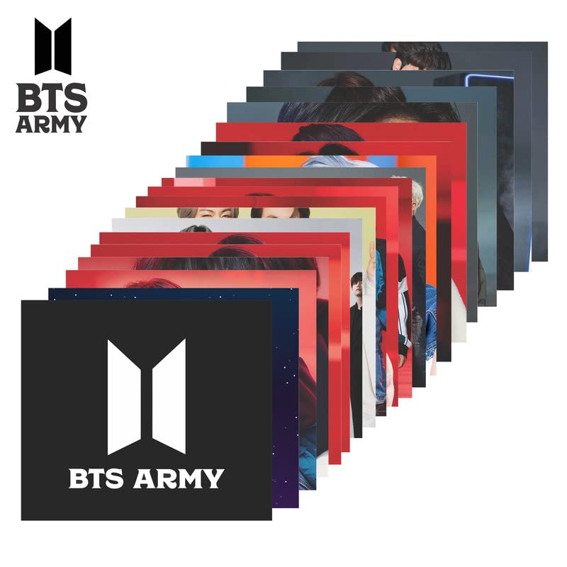 Image of Clickedin -KPop BTS Photocard, 20 Pieces Korean Pop Lomo Photocard Set, HD Quality BTS All Member Photos and Logo
